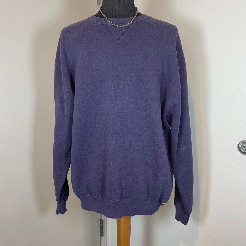 Vintage 90s Russell Athletic XLT Purple Crewneck Sweatshirt
